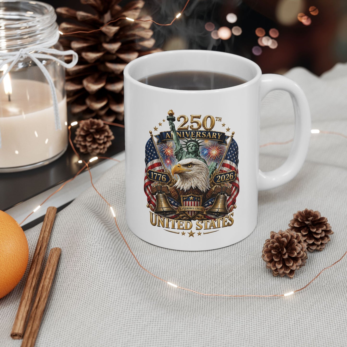 America 250: United States Eagle and Liberty Ceramic Mug, (11oz, 15oz)