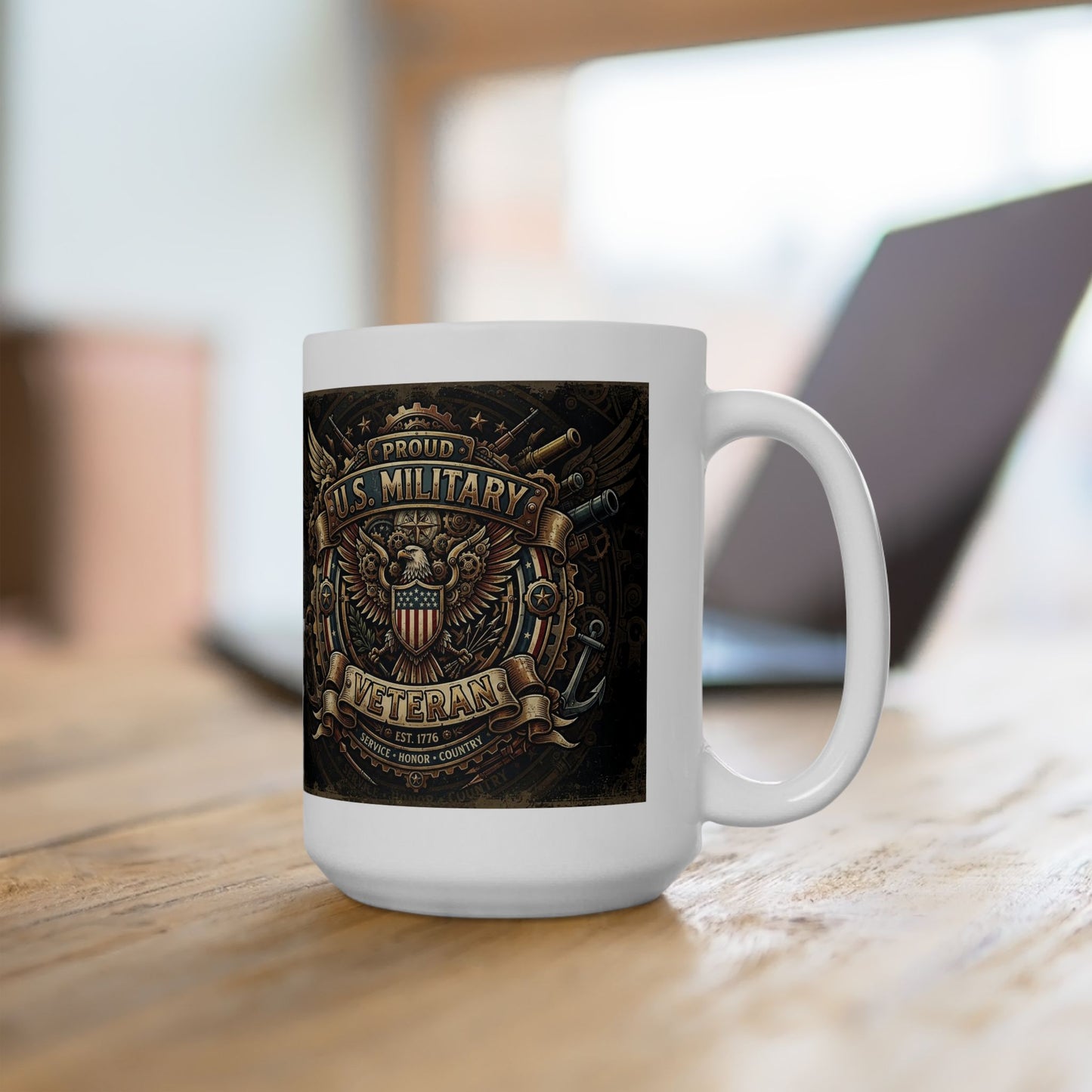 Steampunk-style U.S. Military Veteran Ceramic Mug (11oz, 15oz)