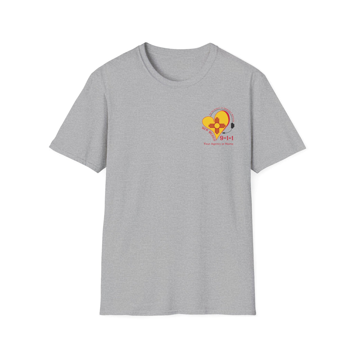 New Mexico 911 Heartbeat (Pocket Personalized) Unisex Softstyle T-Shirt