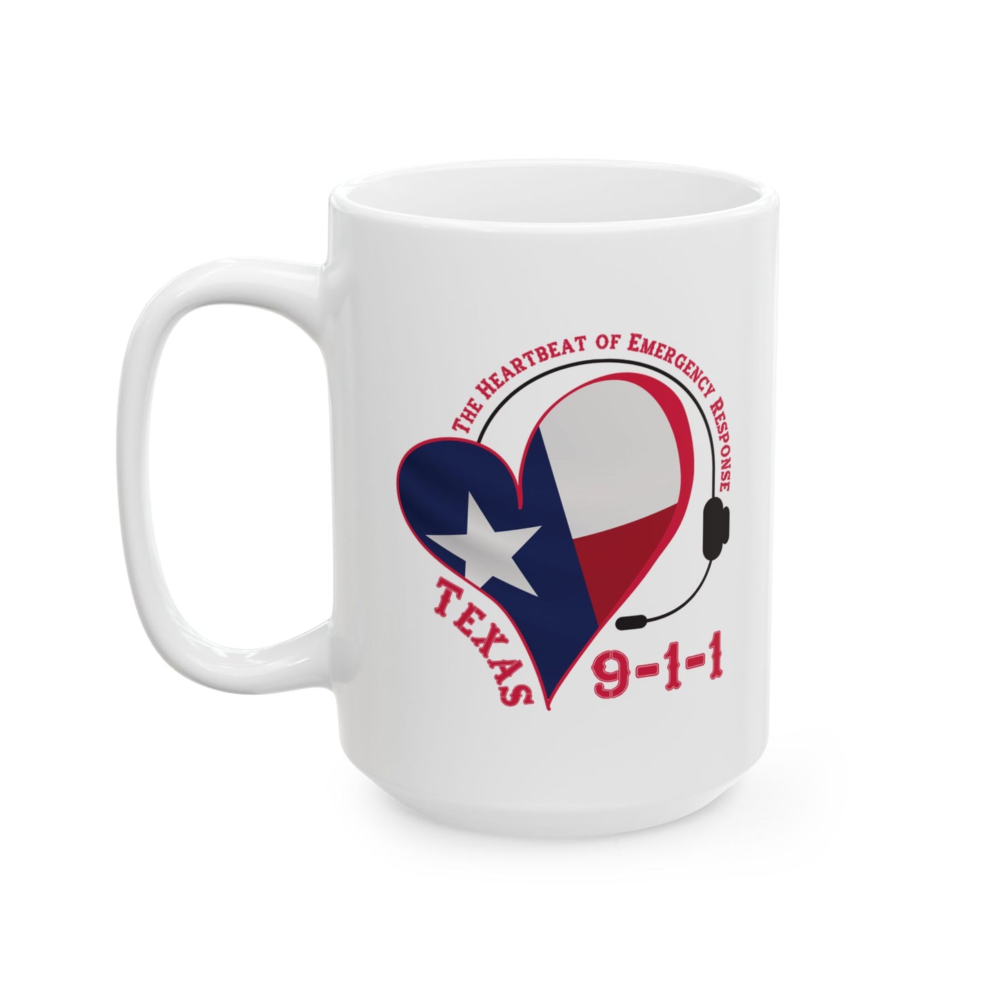 Texas 911 Heartbeat Ceramic Mug (11oz, 15oz)