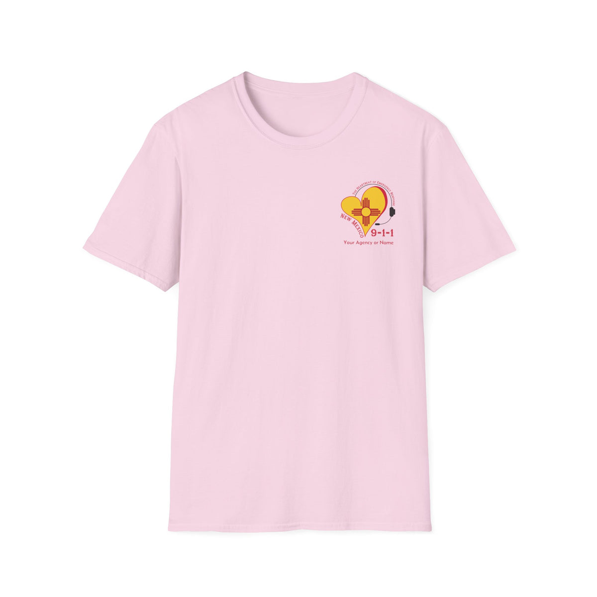 New Mexico 911 Heartbeat (Pocket Personalized) Unisex Softstyle T-Shirt