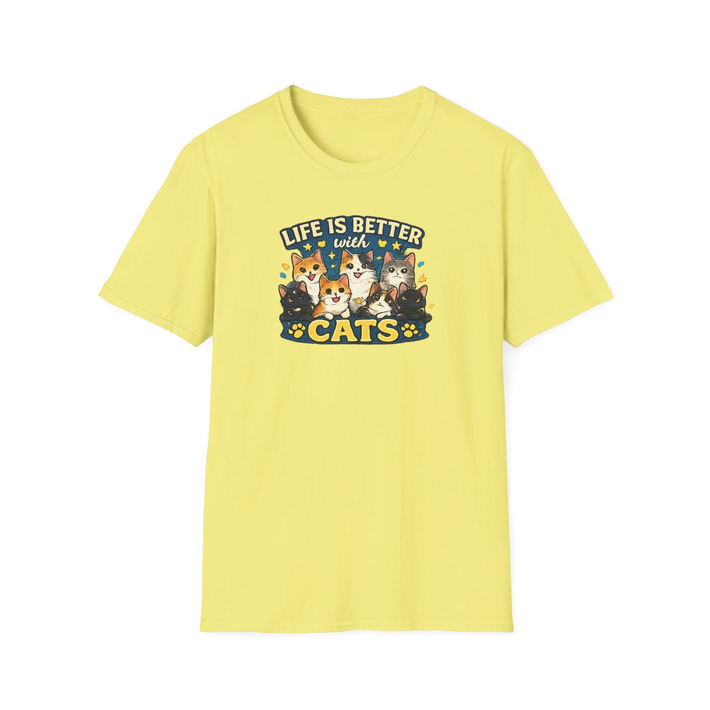 Life is Better with Cats Unisex Softstyle T-Shirt