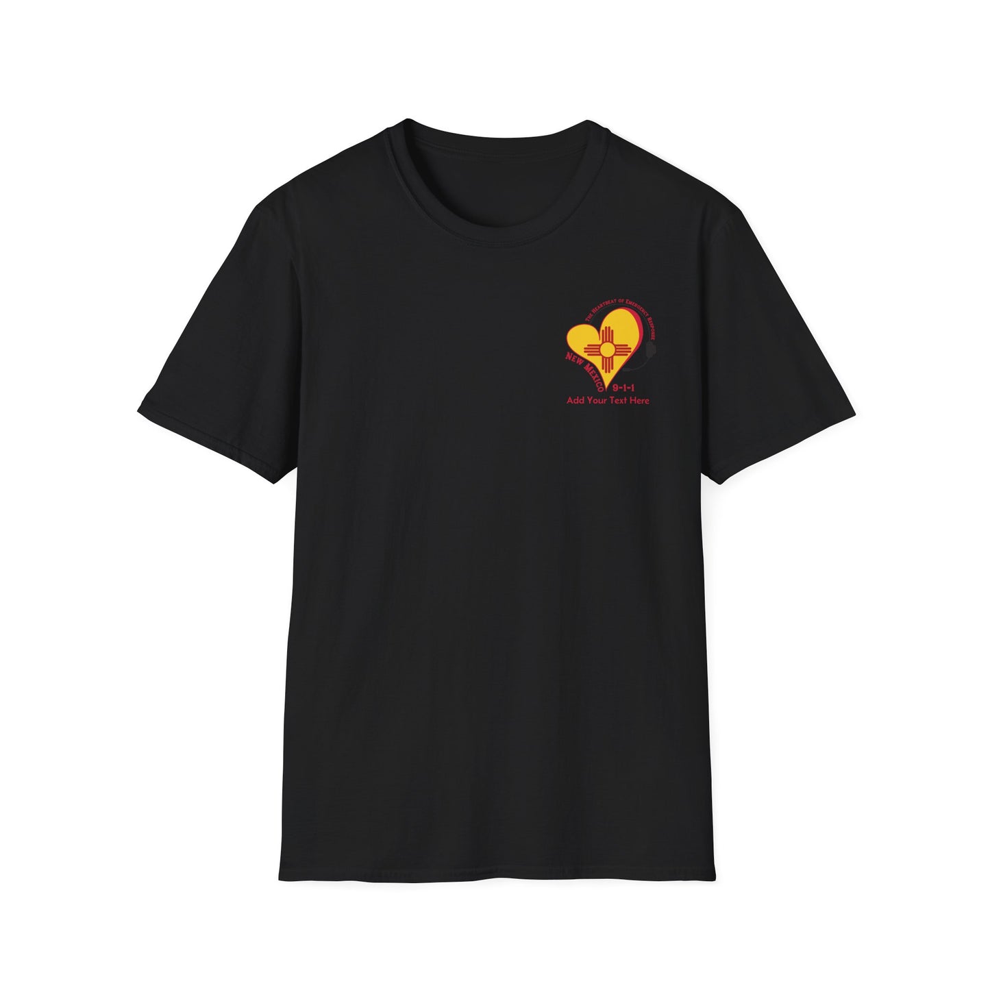 New Mexico 911 Heartbeat (Pocket Personalized) Unisex Softstyle T-Shirt