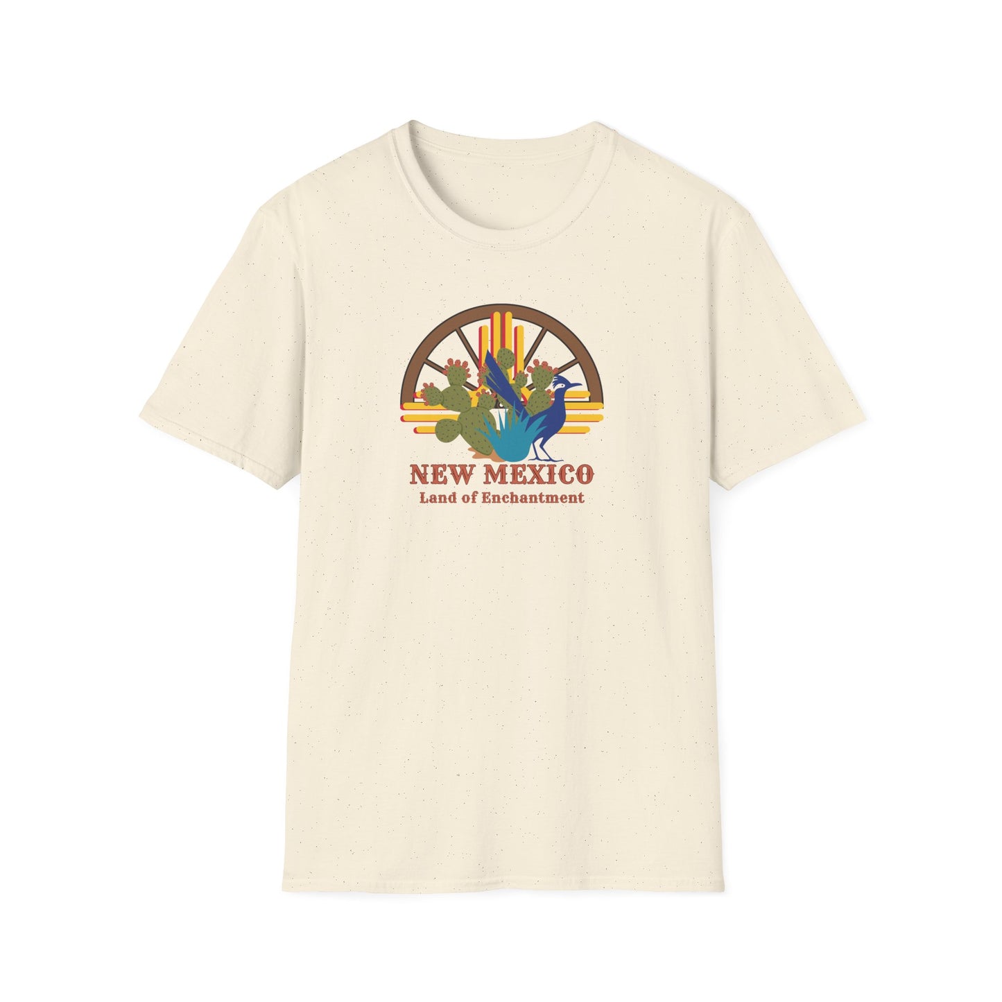 Land of Enchantment - Roadrunner & Cactus Unisex Softstyle T-Shirt