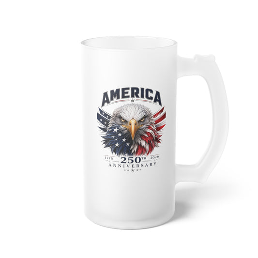 America 250 Frosted Glass Beer Mug