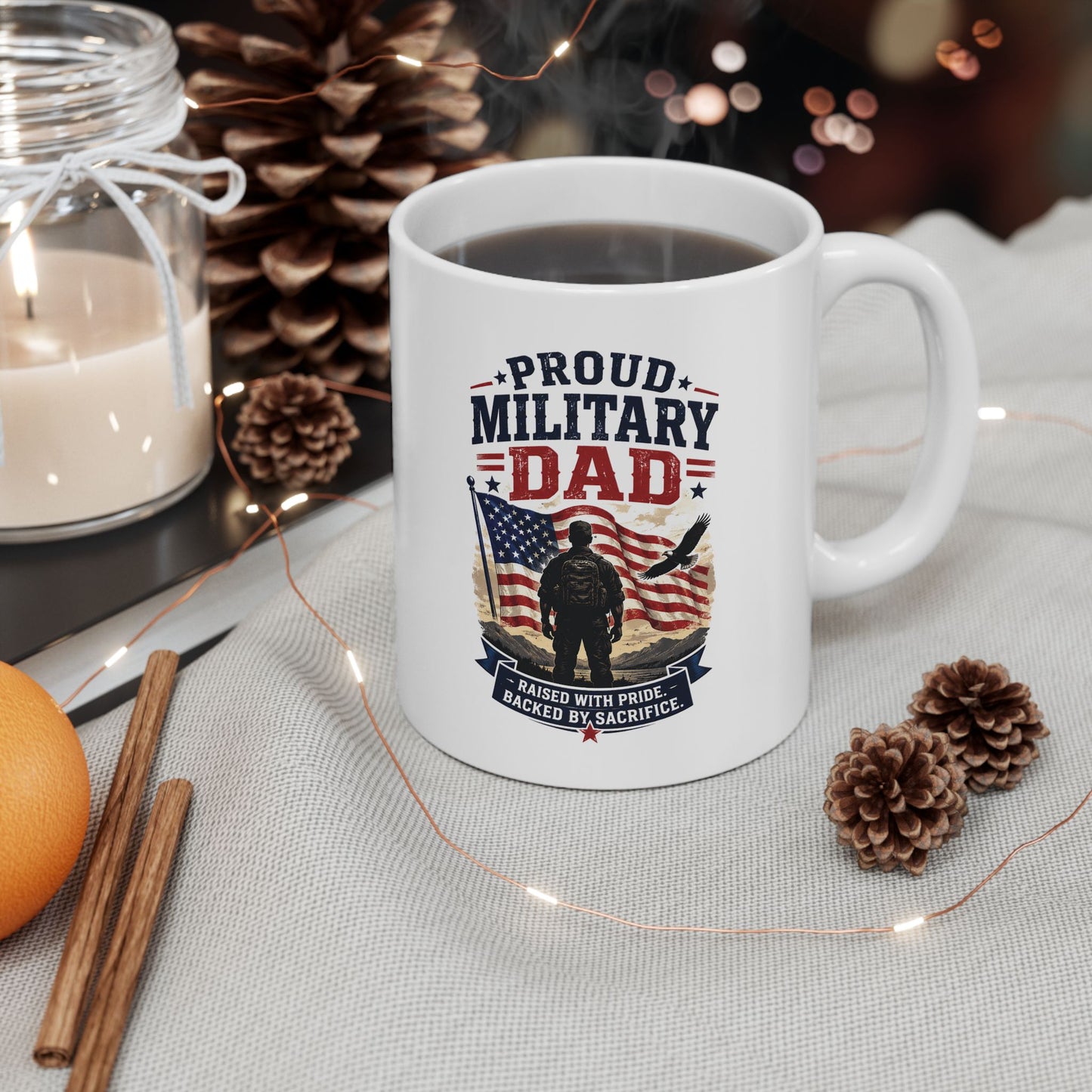 Proud Military Dad Ceramic Mug (11oz, 15oz)