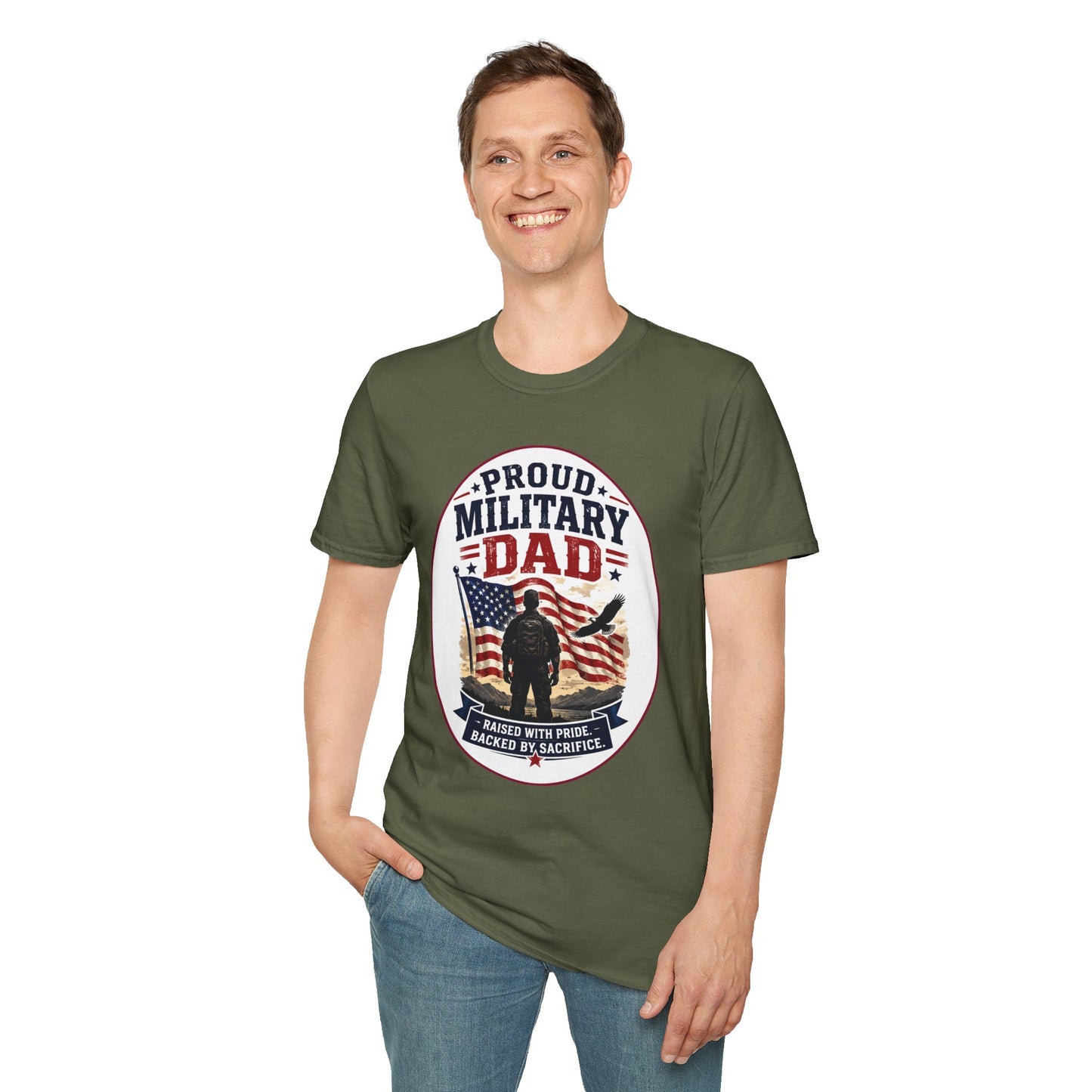 Proud Military Dad Unisex Softstyle T-Shirt