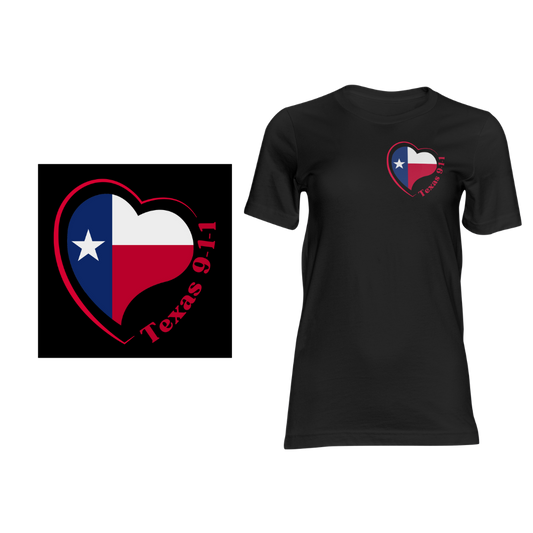 Heart of Texas 911 - Short sleeved cotton t-shirt