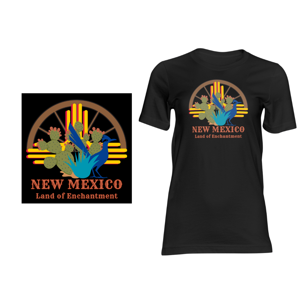 New Mexico Wagon Wheel - Short sleeved cotton t-shirt