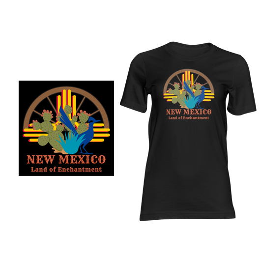 New Mexico Wagon Wheel - Short sleeved cotton t-shirt