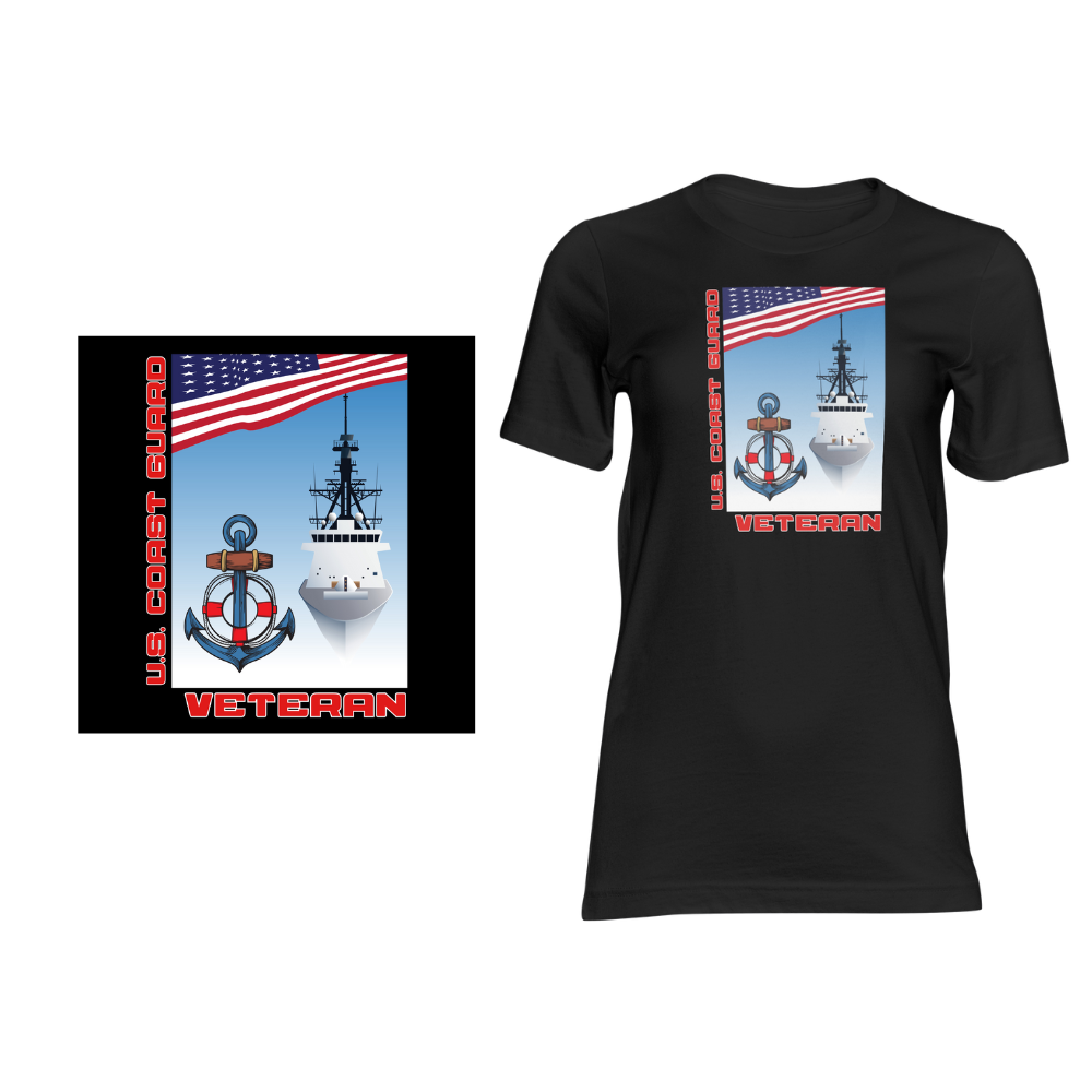 Coast Guard Veteran Design - Short sleeved cotton t-shirt