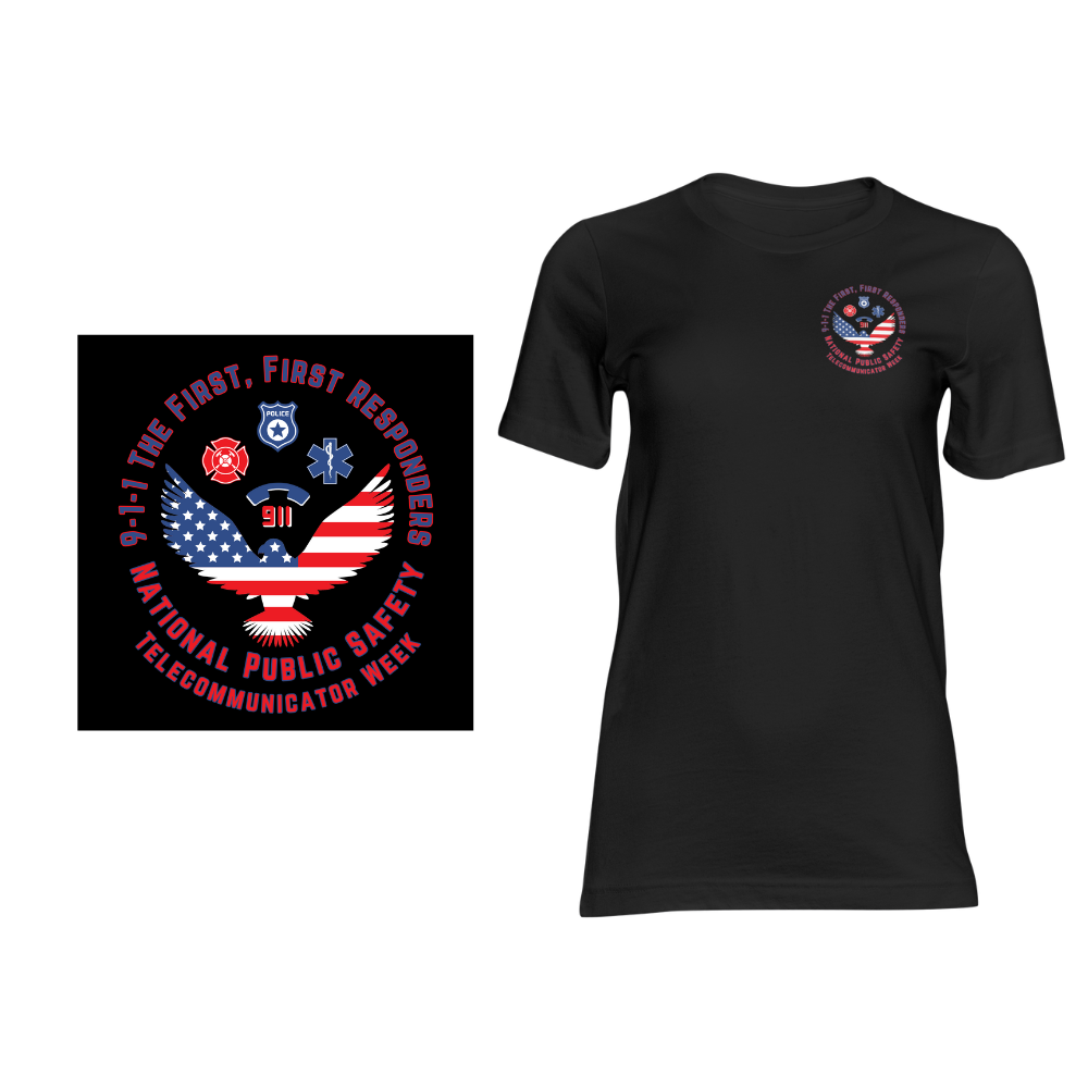 Telecommunicator Week Eagle - Short sleeved cotton t-shirt