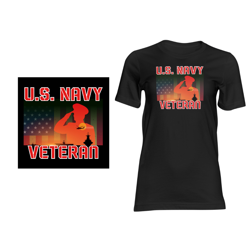 Navy Veteran Design - Short sleeved cotton t-shirt