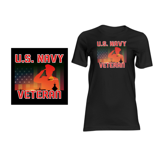 Navy Veteran Design - Short sleeved cotton t-shirt