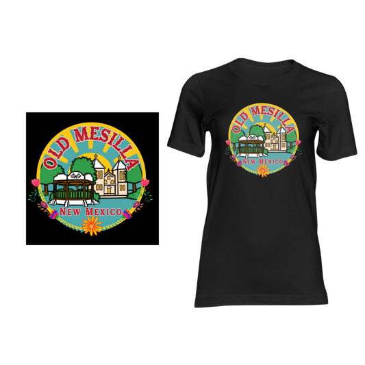 Old Mesilla New Mexico Town Plaza - Short sleeved cotton t-shirt