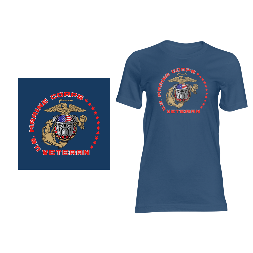 Marine Corps Veteran Design - Short sleeved cotton t-shirt