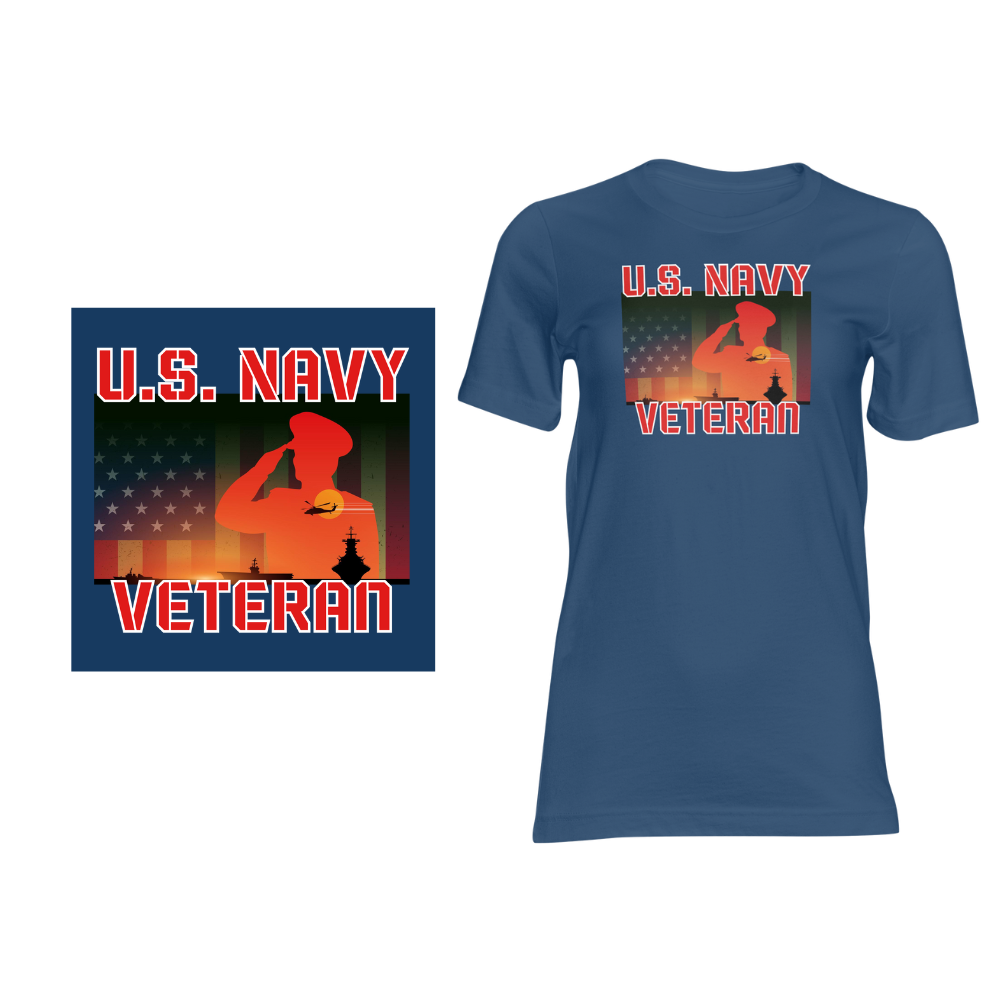 Navy Veteran Design - Short sleeved cotton t-shirt