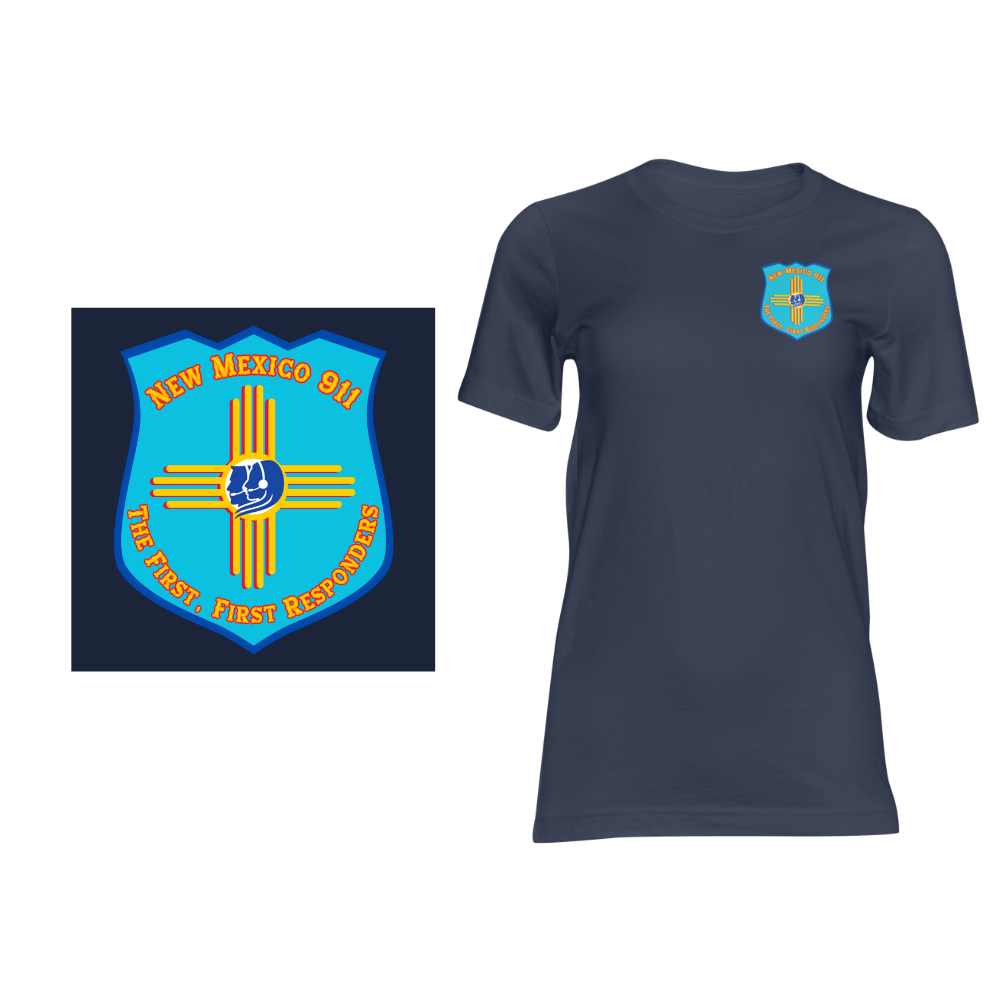 New Mexico 911 Shield - Short sleeved cotton t-shirt