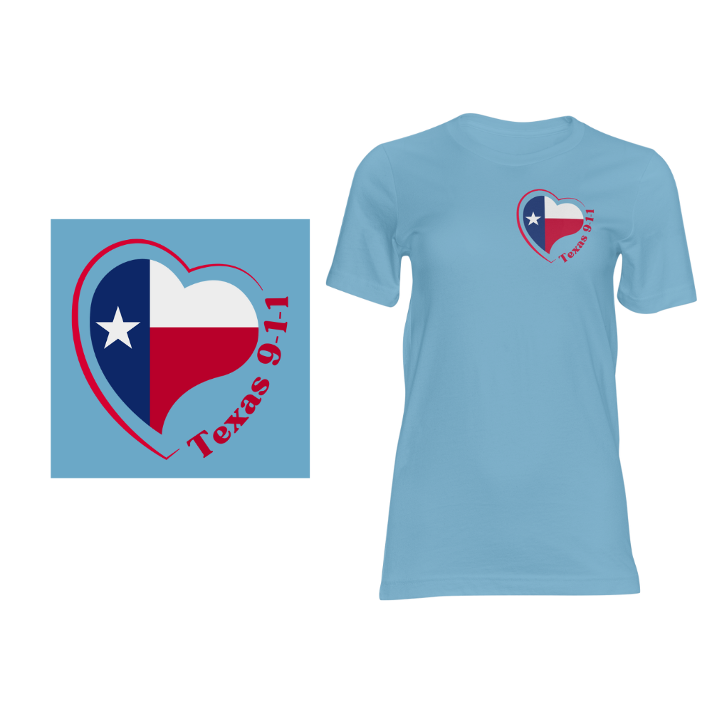 Heart of Texas 911 - Short sleeved cotton t-shirt