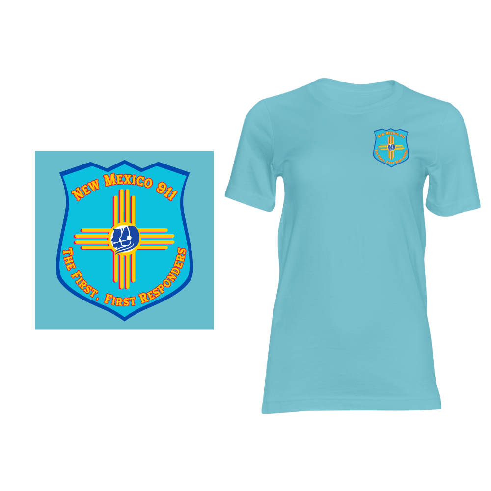 New Mexico 911 Shield - Short sleeved cotton t-shirt