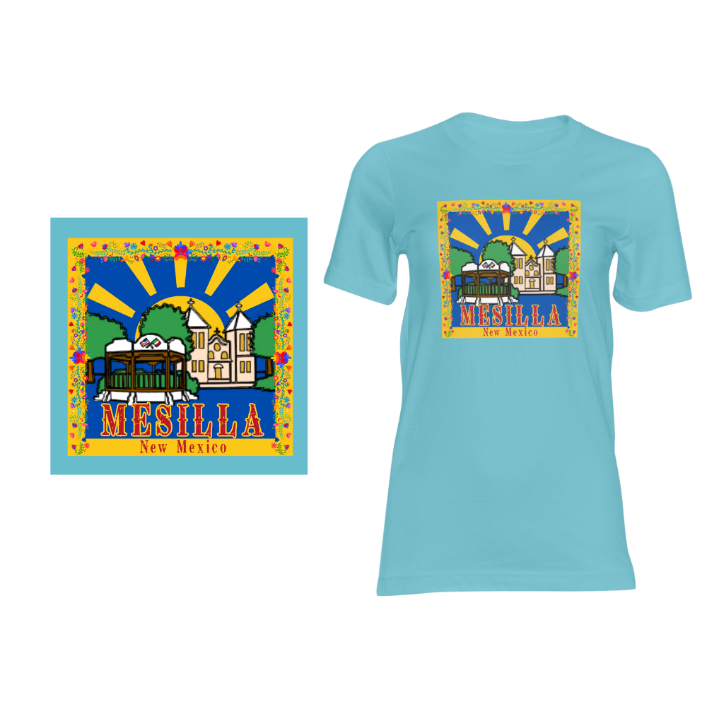 Mesilla New Mexico Town Plaza - Short sleeved cotton t-shirt