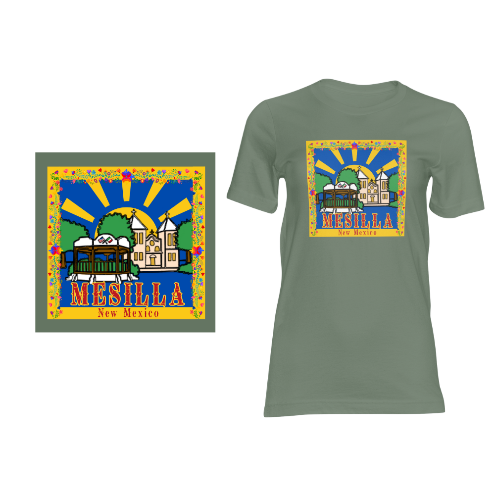 Mesilla New Mexico Town Plaza - Short sleeved cotton t-shirt