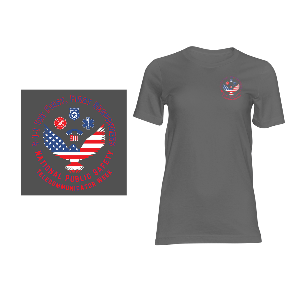 Telecommunicator Week Eagle - Short sleeved cotton t-shirt