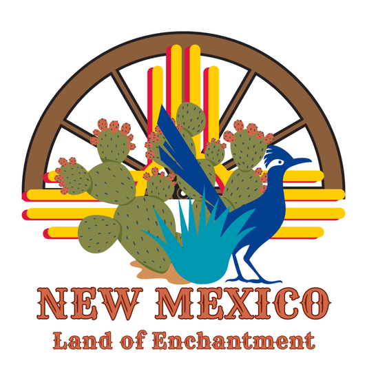 New Mexico: Land of Enchantment - Roadrunner & Cactus
