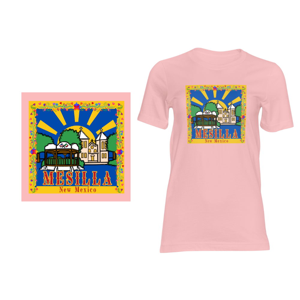 Mesilla New Mexico Town Plaza - Short sleeved cotton t-shirt