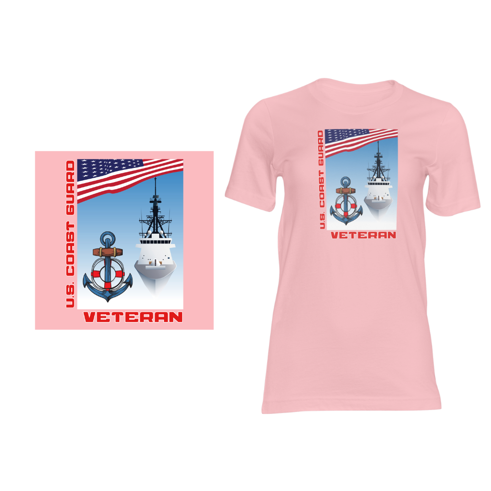 Coast Guard Veteran Design - Short sleeved cotton t-shirt