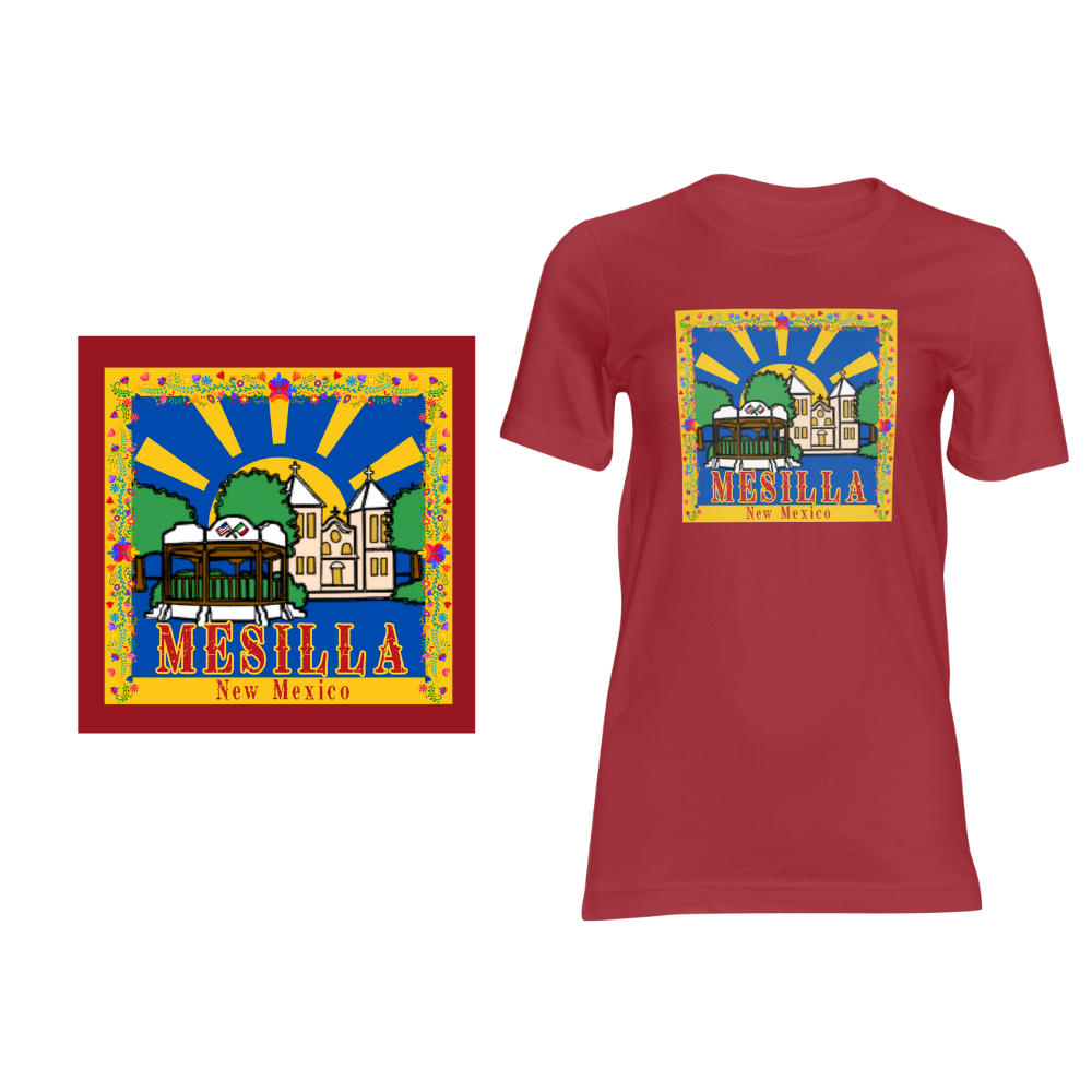 Mesilla New Mexico Town Plaza - Short sleeved cotton t-shirt