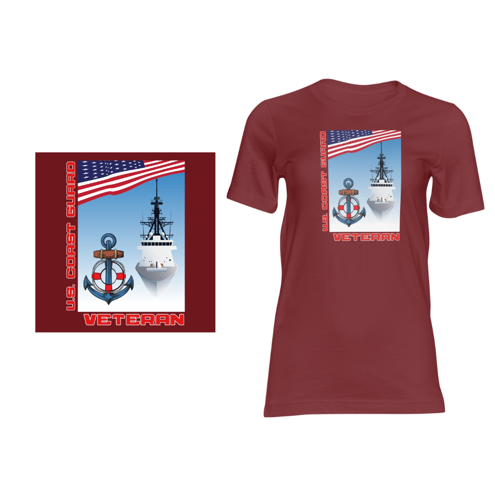 Coast Guard Veteran Design - Short sleeved cotton t-shirt