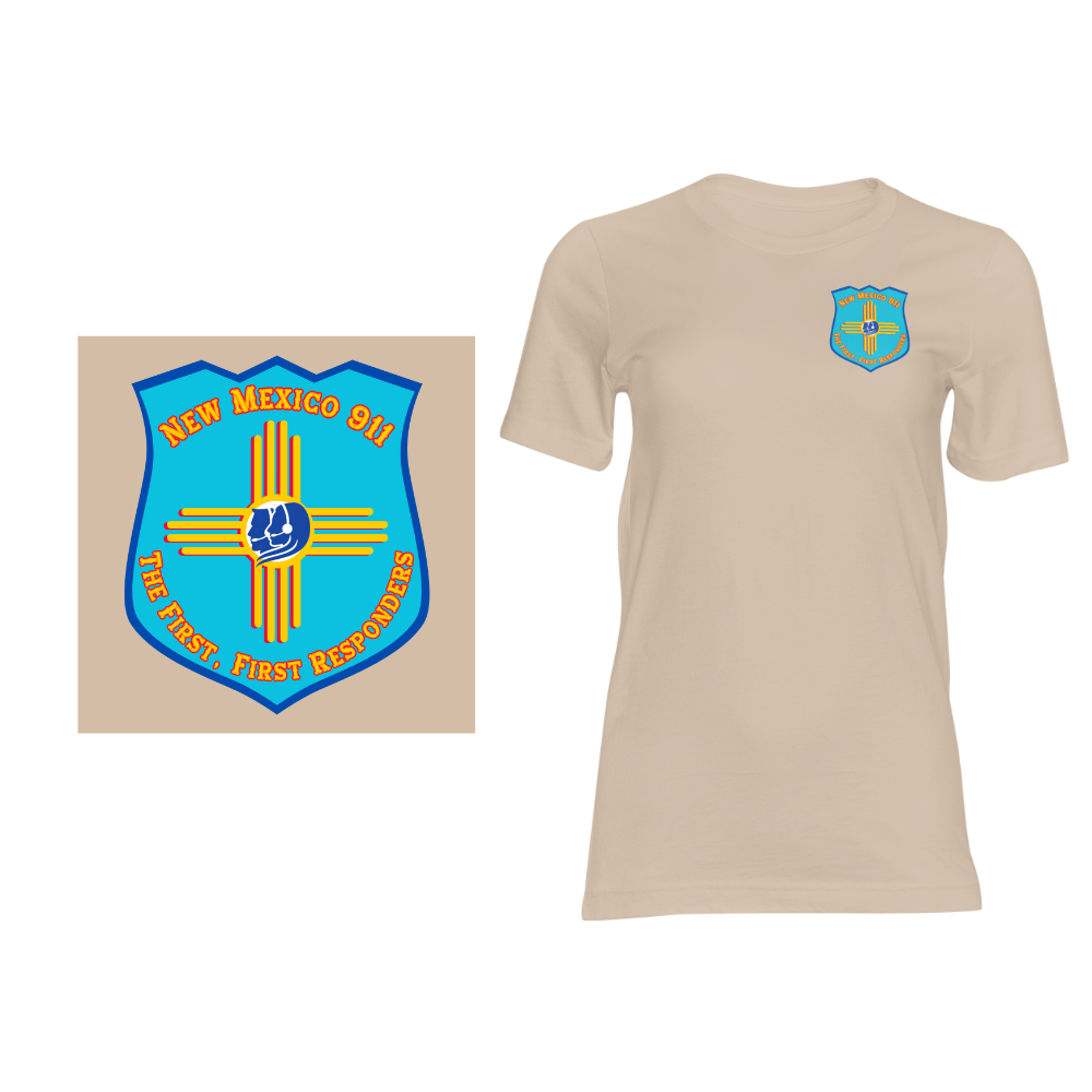 New Mexico 911 Shield - Short sleeved cotton t-shirt