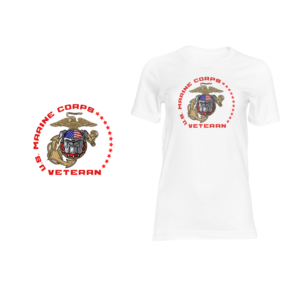 Marine Corps Veteran Design - Short sleeved cotton t-shirt