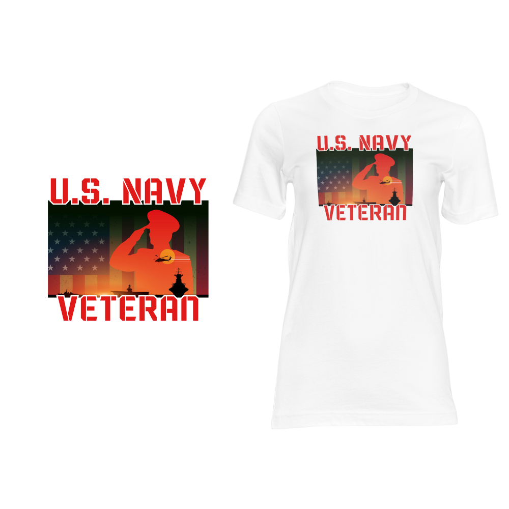 Navy Veteran Design - Short sleeved cotton t-shirt