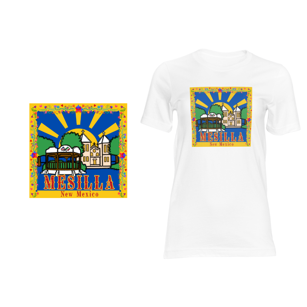 Mesilla New Mexico Town Plaza - Short sleeved cotton t-shirt