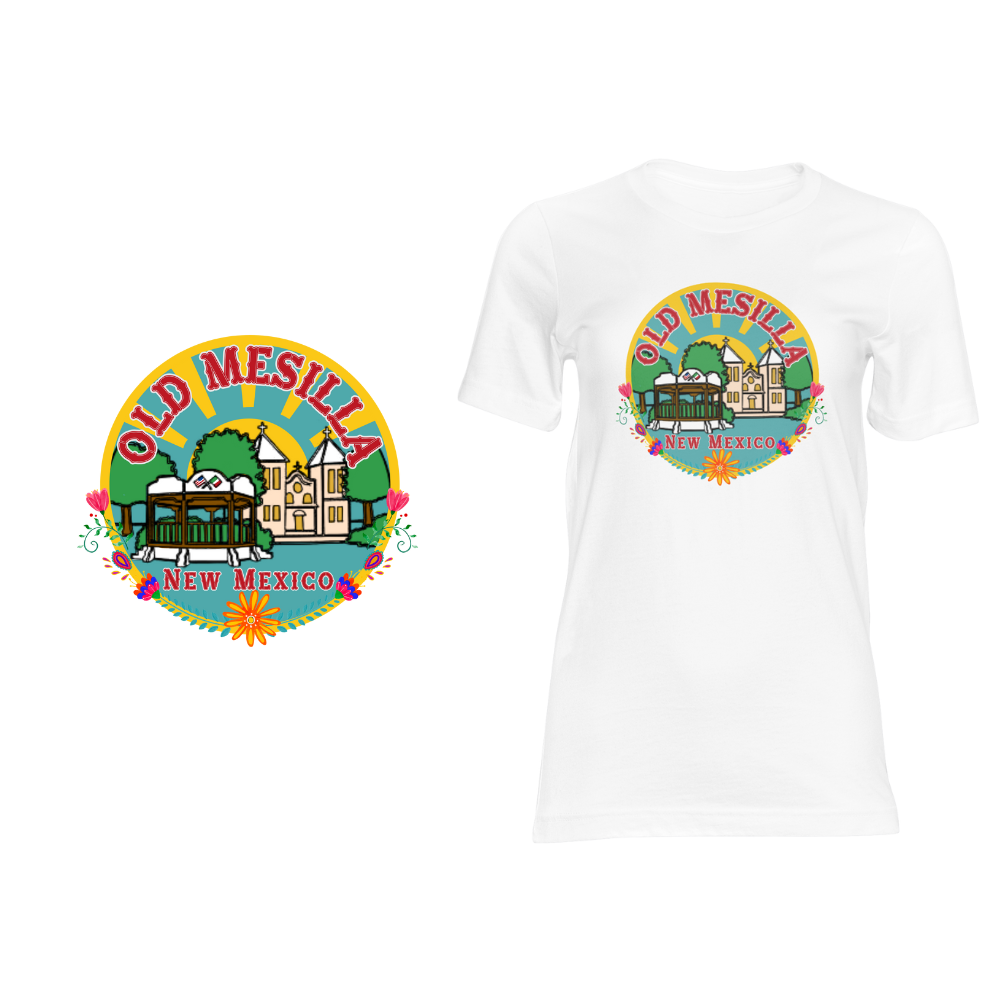 Old Mesilla New Mexico Town Plaza - Short sleeved cotton t-shirt