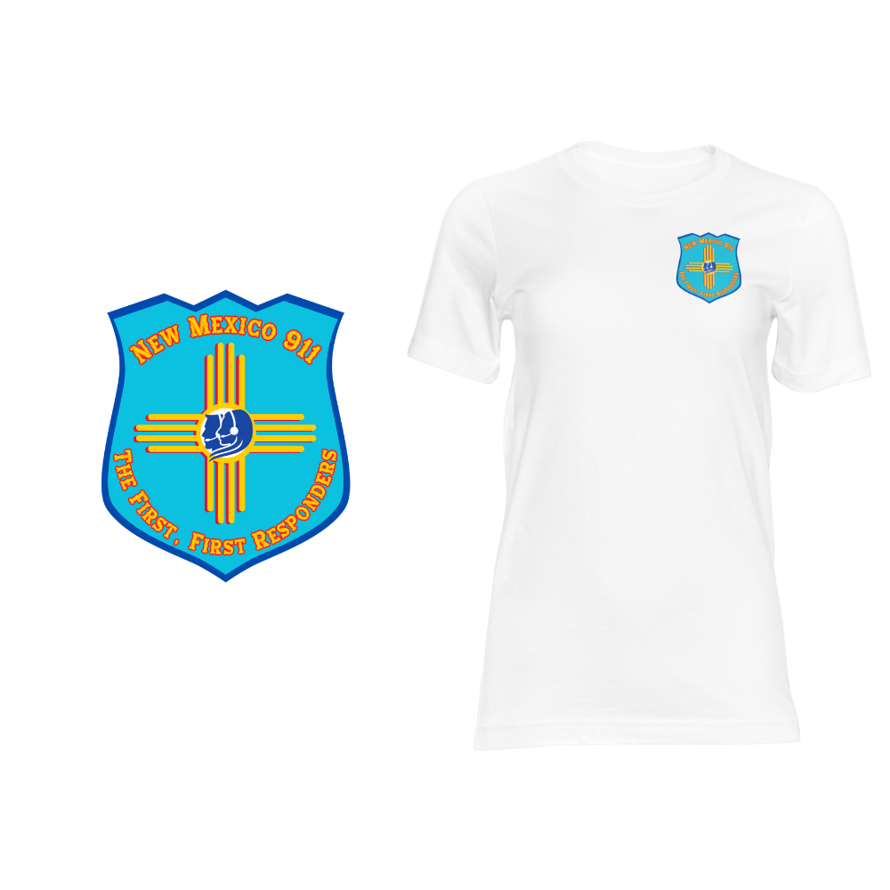 New Mexico 911 Shield - Short sleeved cotton t-shirt